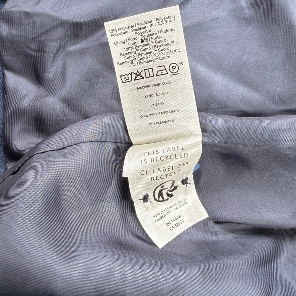 Outerknown Blazer Jacket Womens 6 Blue Single Button Sustainable Bemberg Cupro - Picture 8 of 11